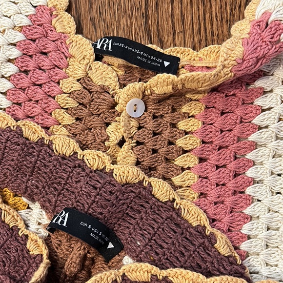 Zara two piece crochet outfit/beach cover up - Picture 2 of 2